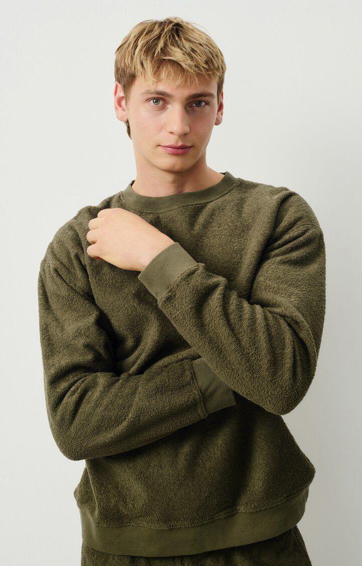 american vintage Sweat homme Bobypark - JUNGLE 58 Manches longues Vert - E25