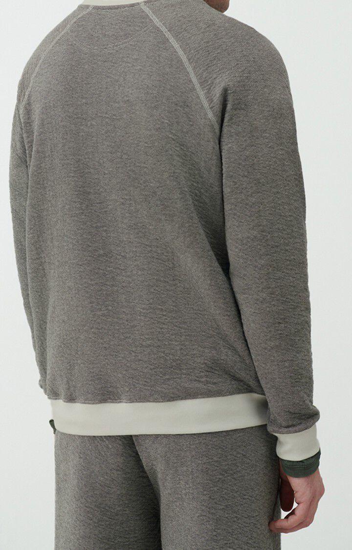 American Vintage Sweat Homme Didow - ANTHRACITE CHINE Manches Longues Gris - E22