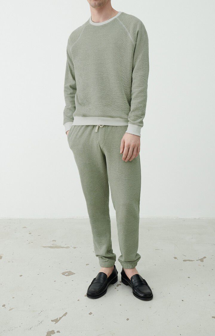 American Vintage Sweat Homme Didow - SAUGE CHINE Manches Longues Gris - E22