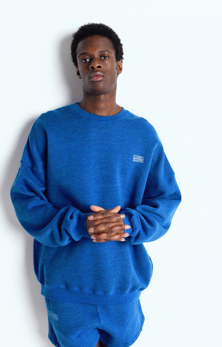 american vintage Sweat homme Doven - BLEU DE PRUSSE SURTEINT 53 Manches longues Bleu - E25