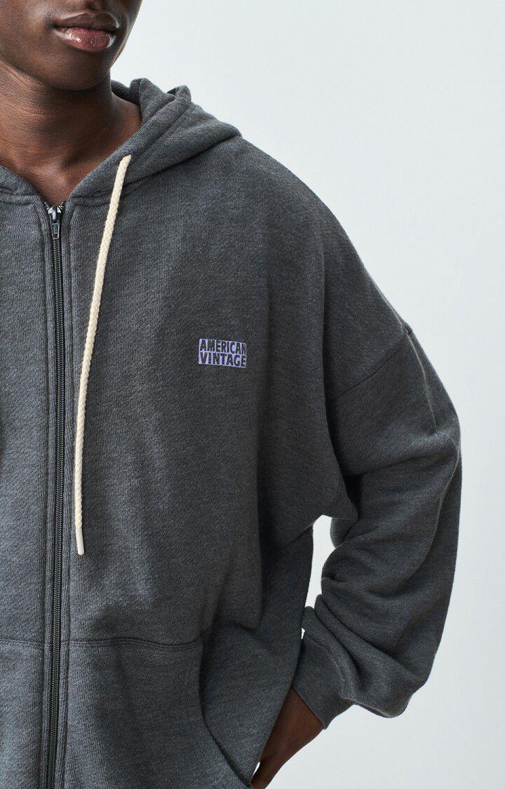 American Vintage Sweat Homme Doven - CARBONE SURTEINT 50 Manches Longues Noir - E25