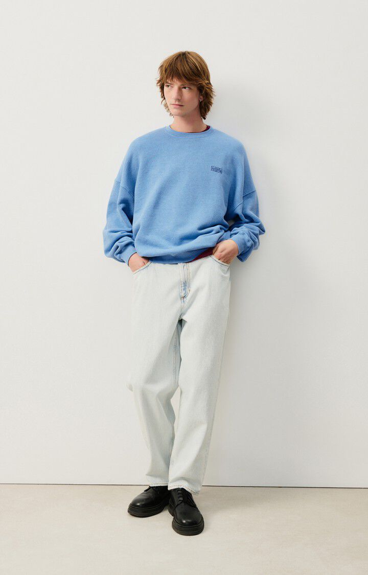 American Vintage Sweat Homme Doven - CIEL SURTEINT 53 Manches Longues Bleu - H24