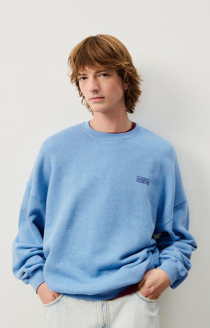 american vintage Sweat homme Doven - CIEL SURTEINT 53 Manches longues Bleu - H24