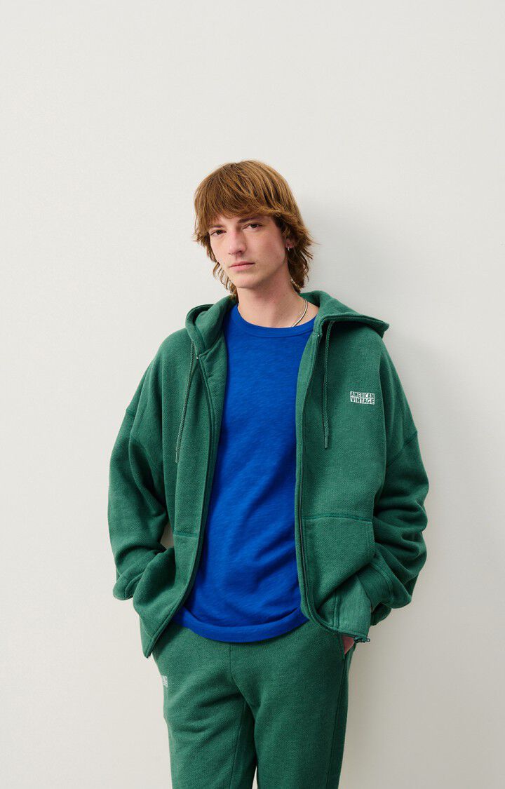 american vintage Sweat homme Doven - FORET SURTEINT 50 Manches longues Vert - H24