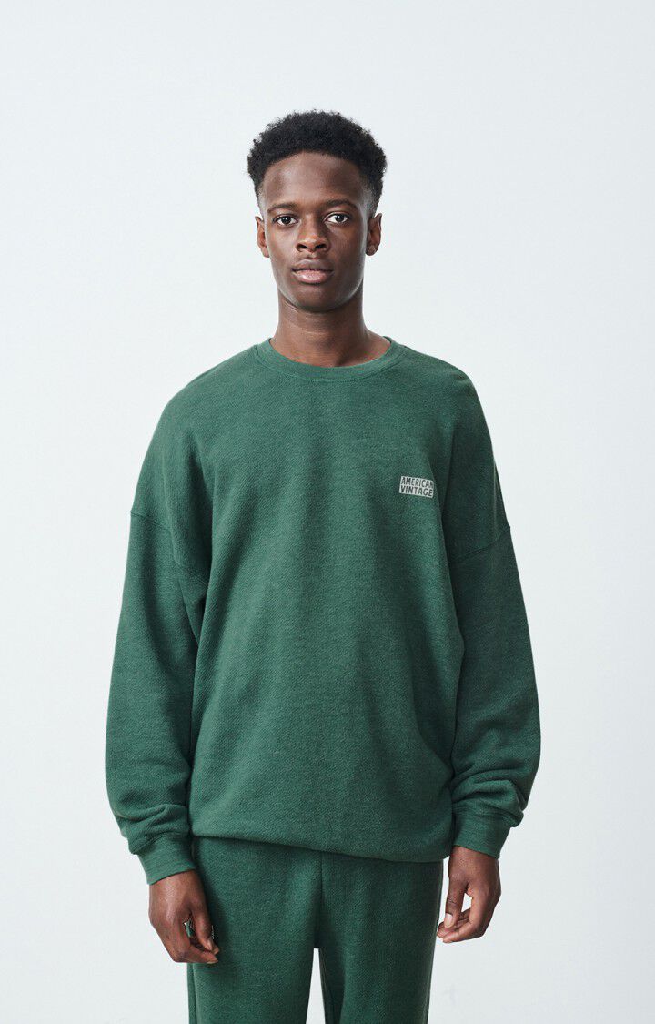 american vintage Sweat homme Doven - FORET SURTEINT 53 Manches longues Vert - H24
