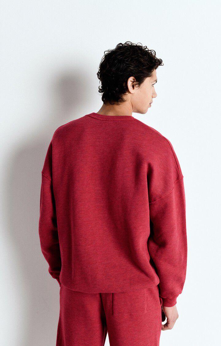 American Vintage Sweat Homme Doven - GRENAT SURTEINT 53 Manches Longues Rouge - E25