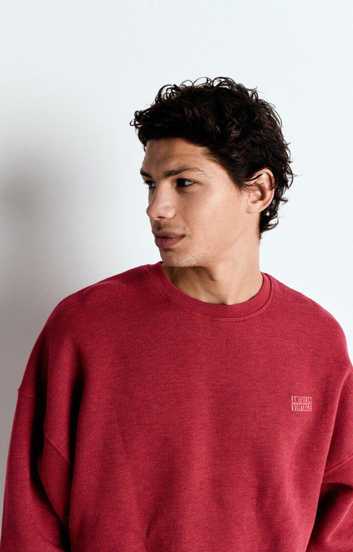American Vintage Sweat Homme Doven - GRENAT SURTEINT 53 Manches Longues Rouge - E25