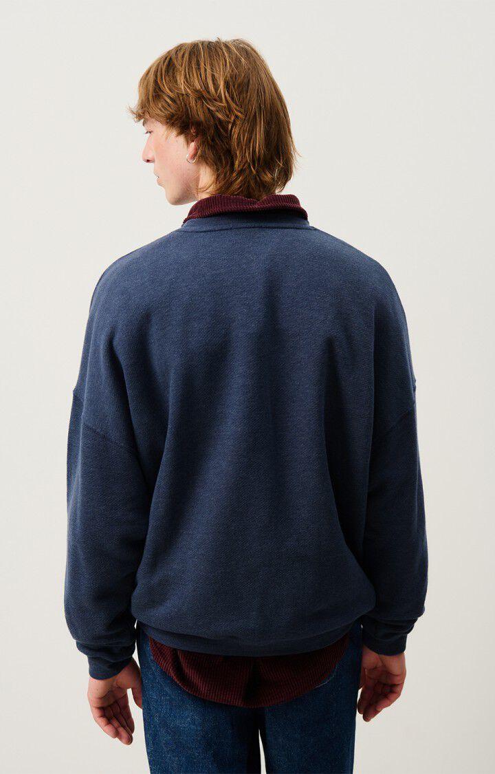 American Vintage Sweat Homme Doven - MARINE SURTEINT 53 Manches Longues Bleu - E25