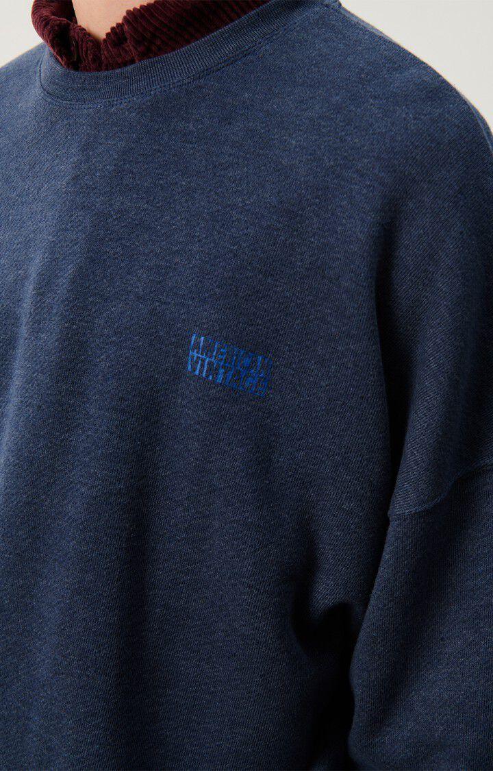 American Vintage Sweat Homme Doven - MARINE SURTEINT 53 Manches Longues Bleu - E25