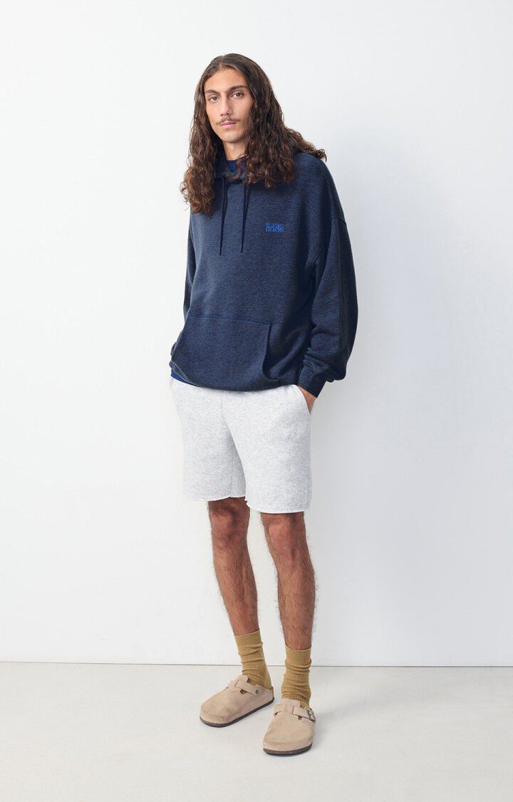 American Vintage Sweat Homme Doven - MARINE SURTEINT 57 Manches Longues Bleu - E25