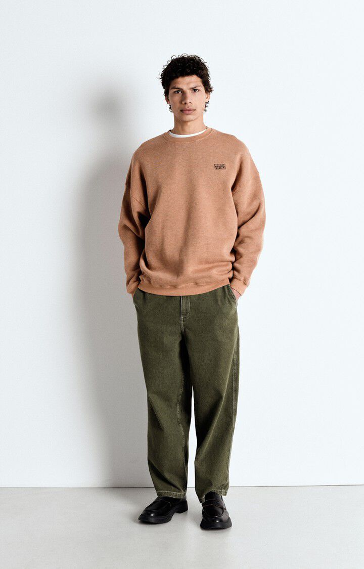 American Vintage Sweat Homme Doven - NOISETIER SURTEINT 53 Manches Longues Marron - E25