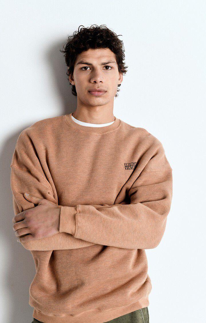 american vintage Sweat homme Doven - NOISETIER SURTEINT 53 Manches longues Marron - E25