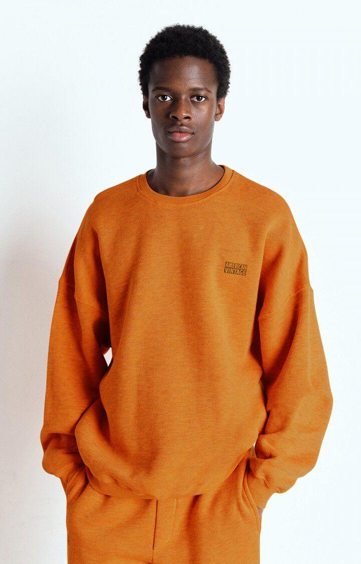 american vintage Sweat homme Doven - ORANGEADE SURTEINT 53 Manches longues Orange - E25