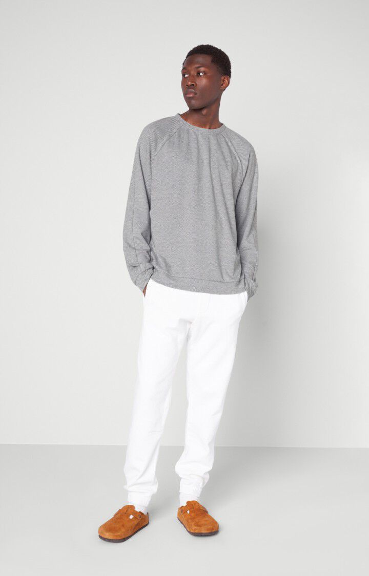 American Vintage Sweat Homme Feelgood - GRIS CHINE Manches Longues Gris - H20