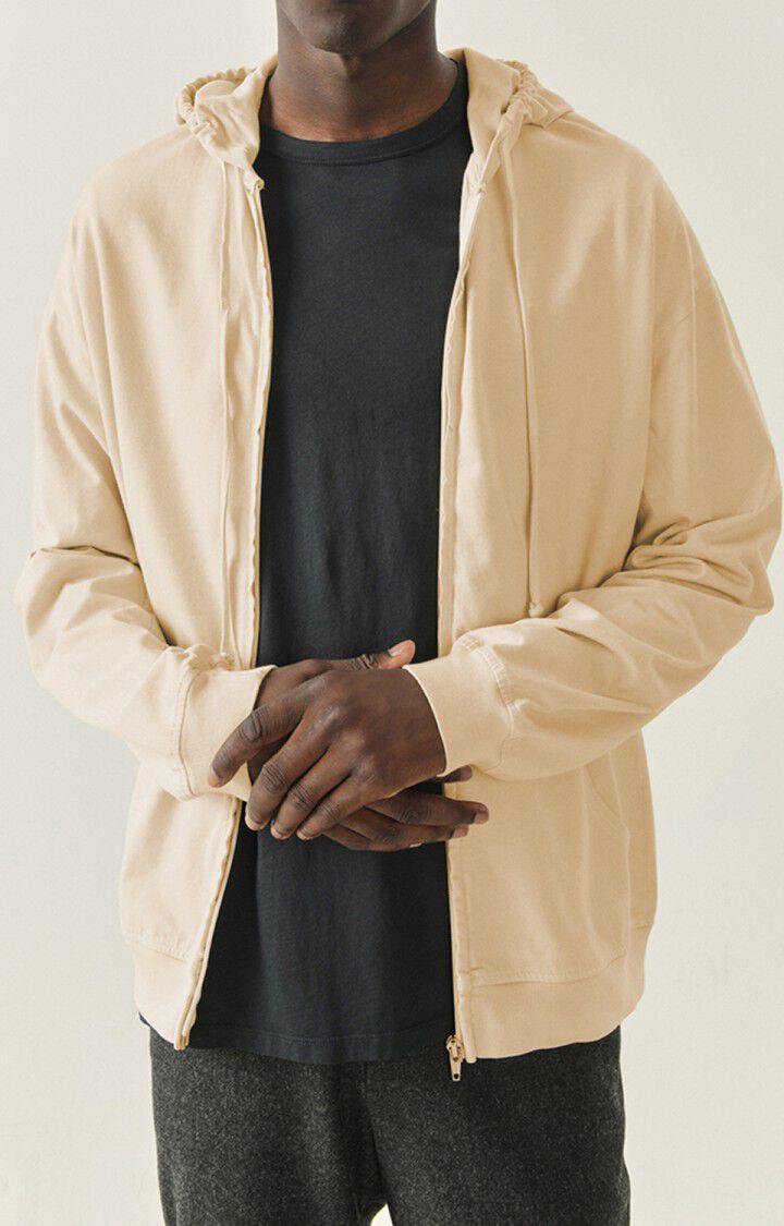 american vintage Sweat homme Fizvalley - BROUILLARD VINTAGE Manches longues Beige - H22B