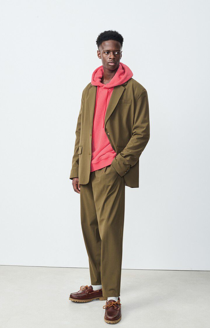 American Vintage Sweat Homme Ifynk - COQUELICOT CHINE 57 Manches Longues Rouge - H24