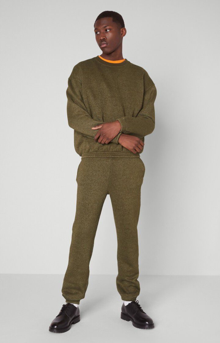 American Vintage Sweat Homme Ikatown - KAKI VINTAGE 54 Manches Longues Vert - H22