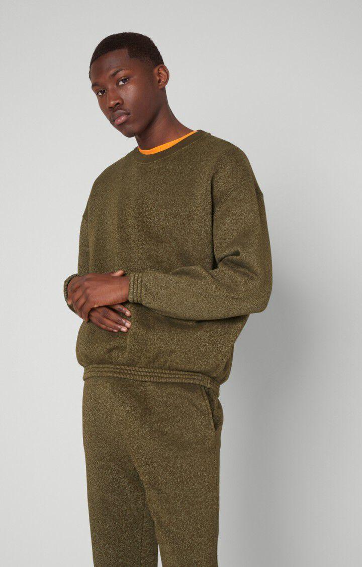 american vintage Sweat homme Ikatown - KAKI VINTAGE 54 Manches longues Vert - H22