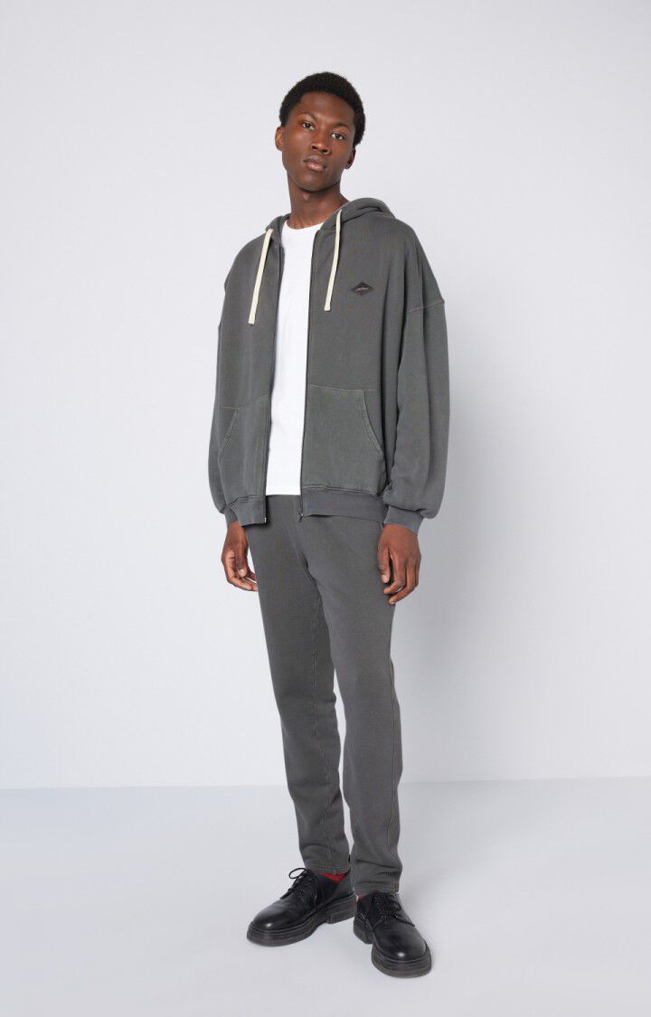 American Vintage Sweat Homme Izubird - ARDOISE VINTAGE 52 Manches Longues Gris - E23