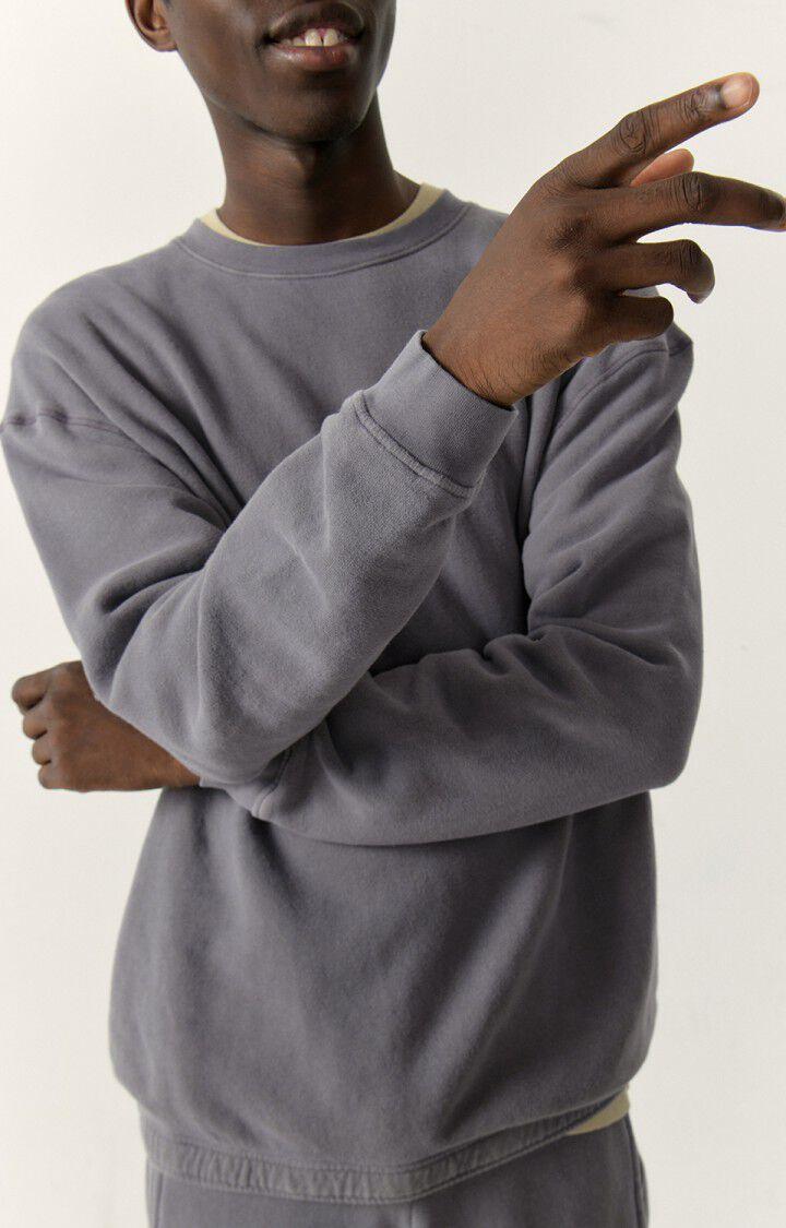 American Vintage Sweat Homme Izubird - ARDOISE VINTAGE 58 Manches Longues Gris - E23