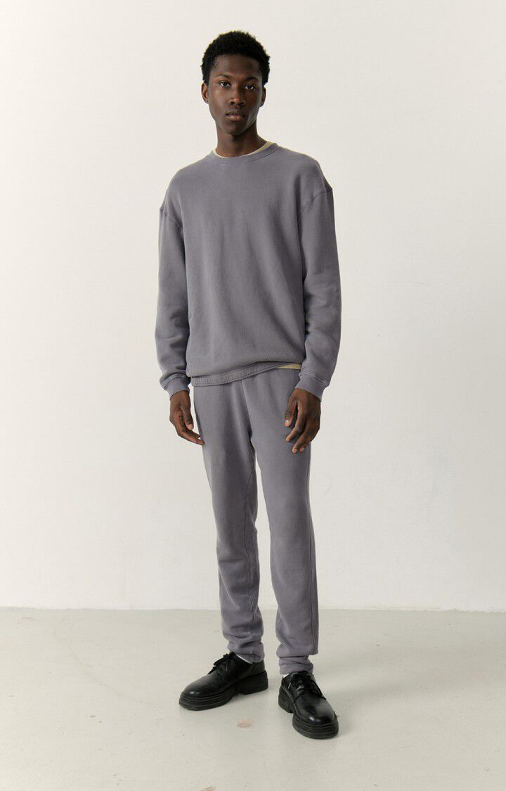 American Vintage Sweat Homme Izubird - ARDOISE VINTAGE 58 Manches Longues Gris - E23