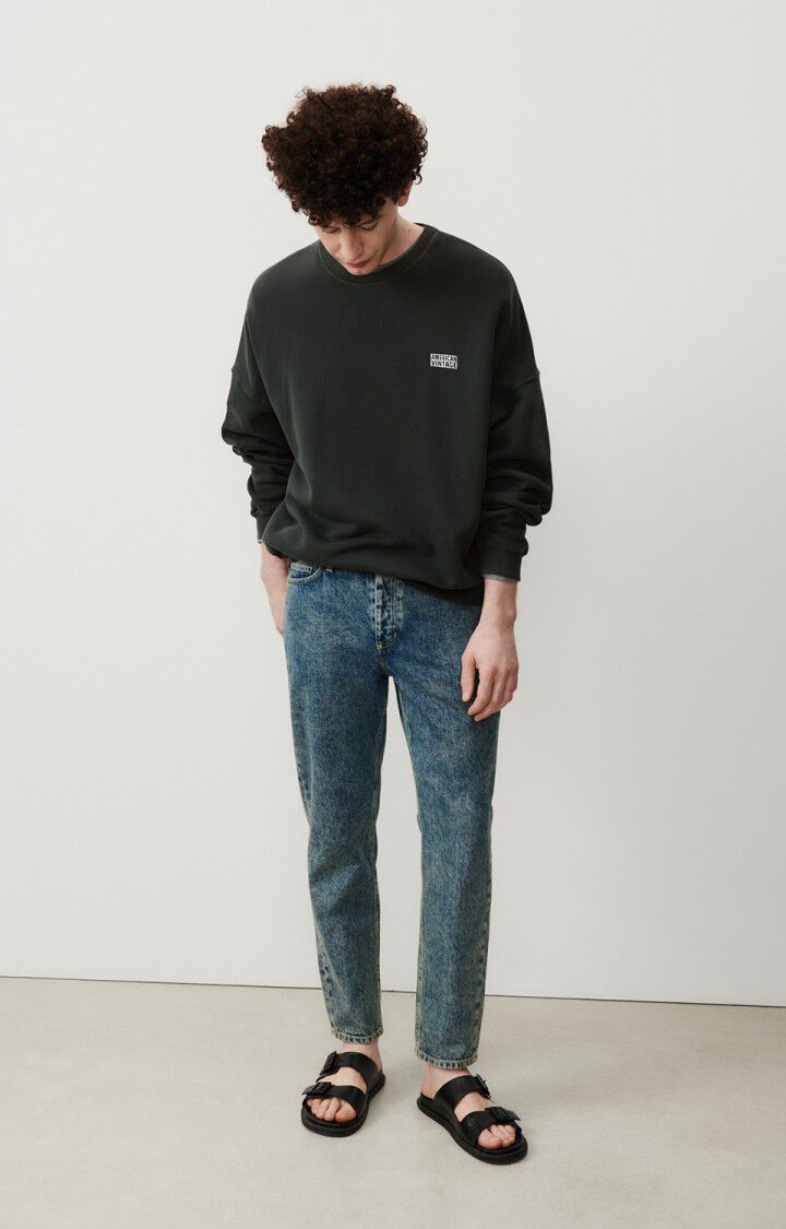 American Vintage Sweat Homme Izubird - CARBONE VINTAGE 52 Manches Longues Noir - E25