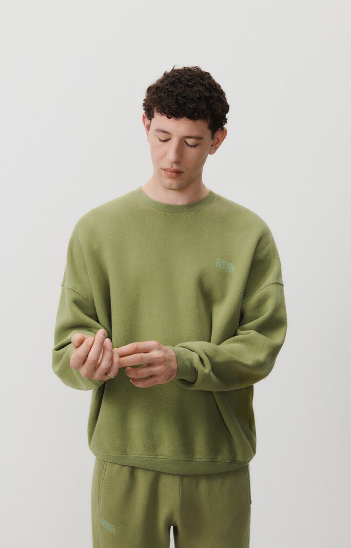 american vintage Sweat homme Izubird - HERBES DE PROVENCE VINTAGE 52 Manches longues Vert - E24