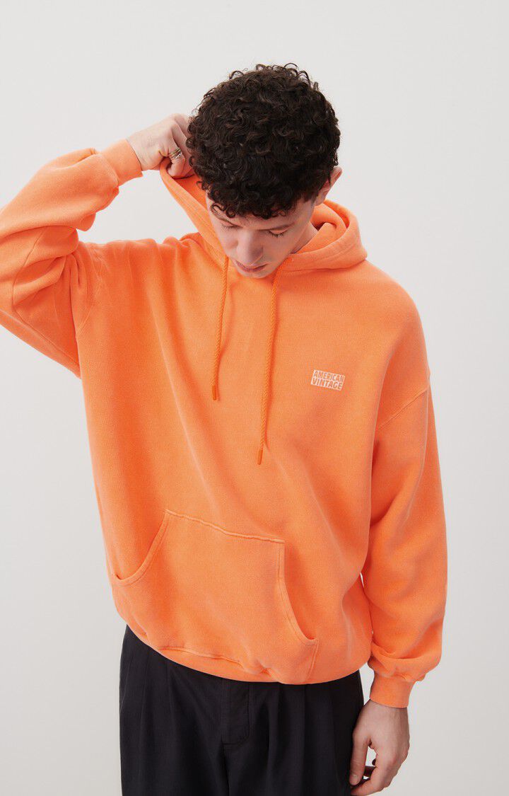 american vintage Sweat homme Izubird - NEFLE FLUO 56 Manches longues Orange - E24