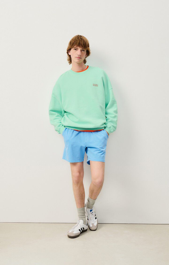 American Vintage Sweat Homme Izubird - VERT D EAU VINTAGE 52 Manches Longues Bleu - H24