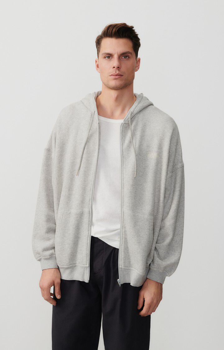 american vintage Sweat homme Kodytown - POLAIRE CHINE 50 Manches longues Gris - E25