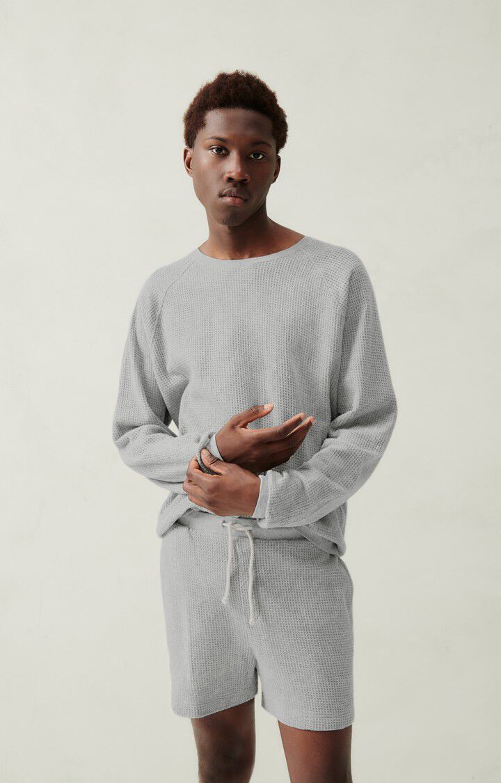 american vintage Sweat homme Koukoubay - GRIS CHINE 75 Manches longues Gris - E24