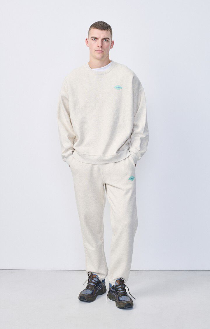 American Vintage Sweat Homme Pieburg - POLAIRE CHINE 55 Manches Longues Gris - E23