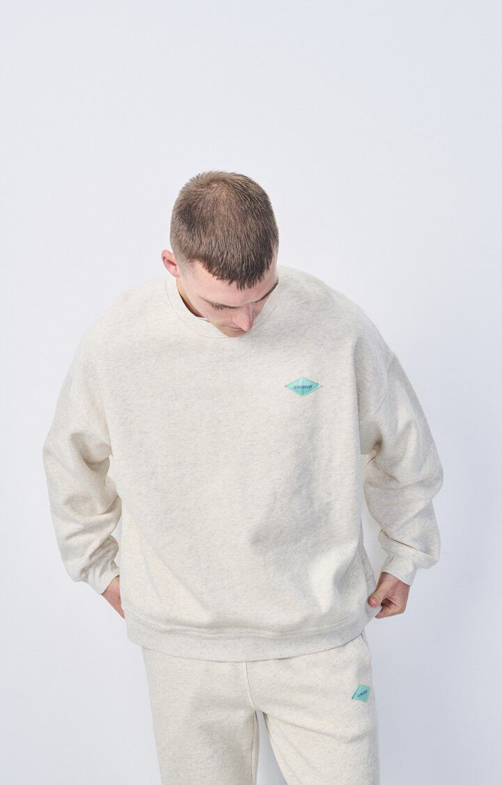 american vintage Sweat homme Pieburg - POLAIRE CHINE 55 Manches longues Gris - E23