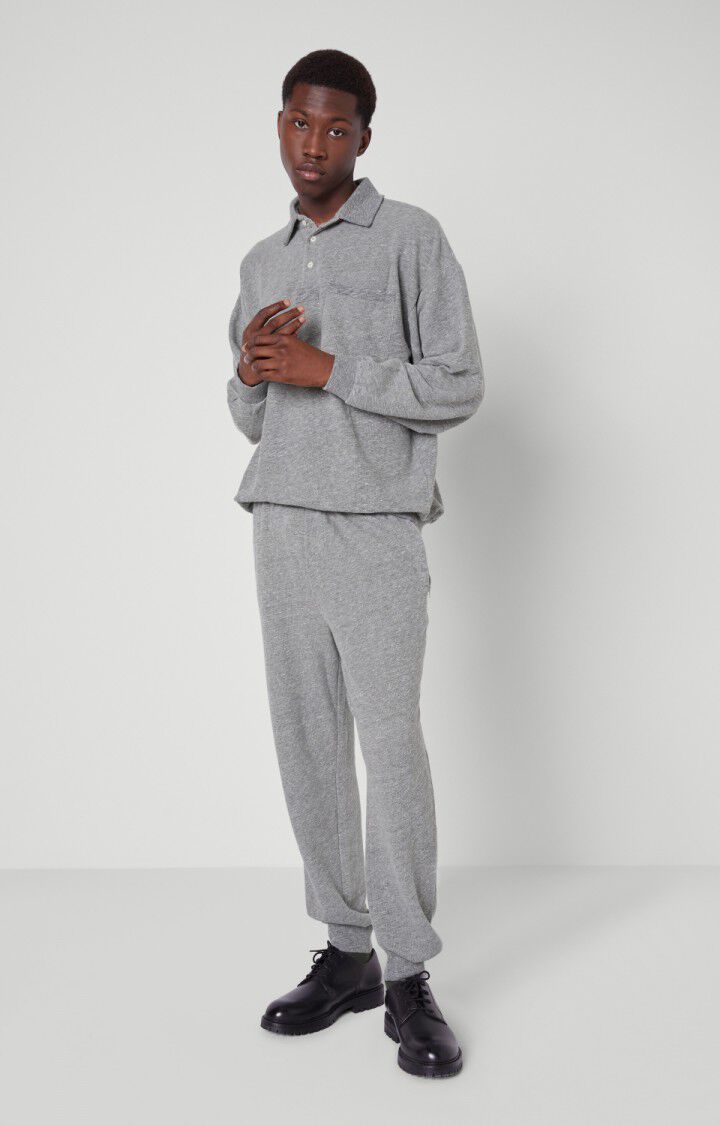 American Vintage Sweat Homme Plomer - GRIS CHINE Manches Longues Gris - H21