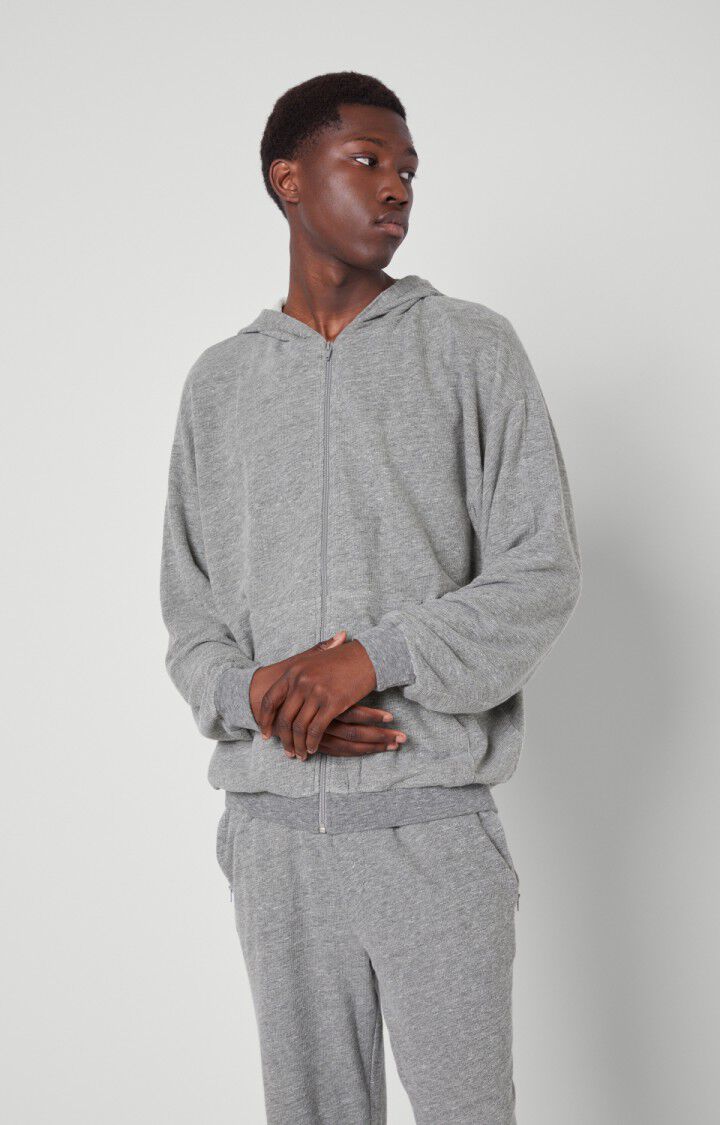American Vintage Sweat Homme Plomer - GRIS CHINE Manches Longues Gris - H21