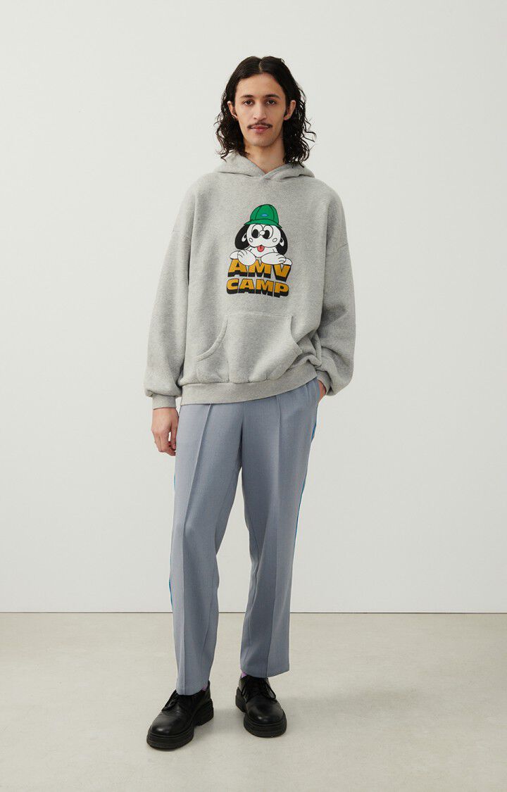 American Vintage Sweat Homme Rizebay - GRIS CHINE 56 Manches Longues Gris - H23