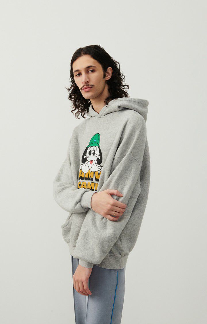 american vintage Sweat homme Rizebay - GRIS CHINE 56 Manches longues Gris - H23