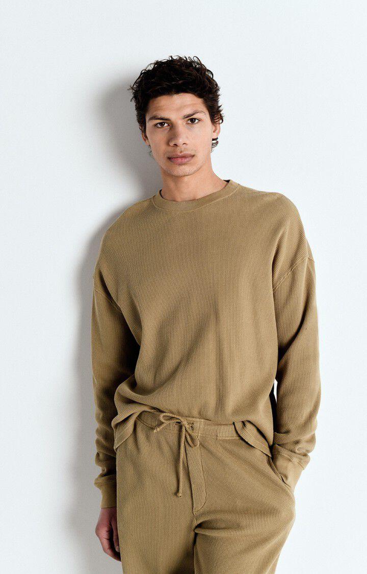 american vintage Sweat homme Ryvy - BOULGOUR 60 Manches longues Beige - E25