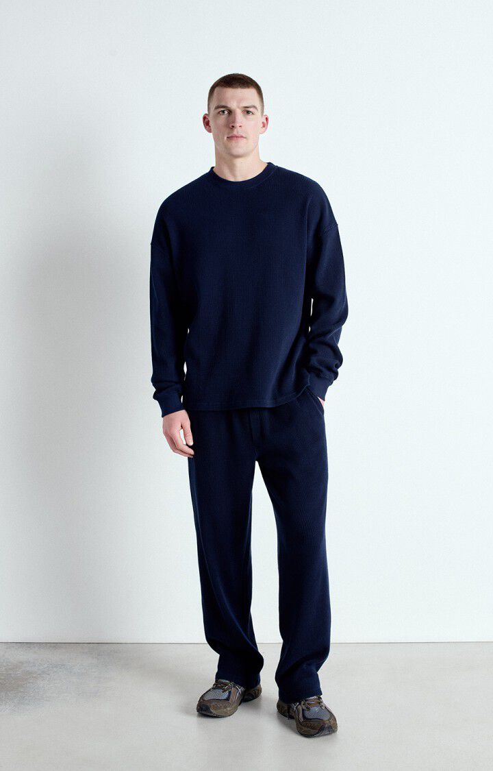 American Vintage Sweat Homme Ryvy - NAVY 60 Manches Longues Bleu - E25