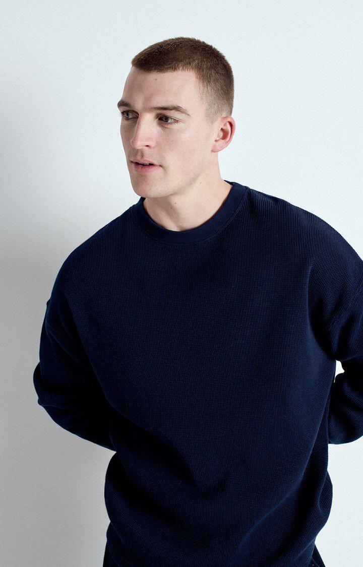 american vintage Sweat homme Ryvy - NAVY 60 Manches longues Bleu - E25