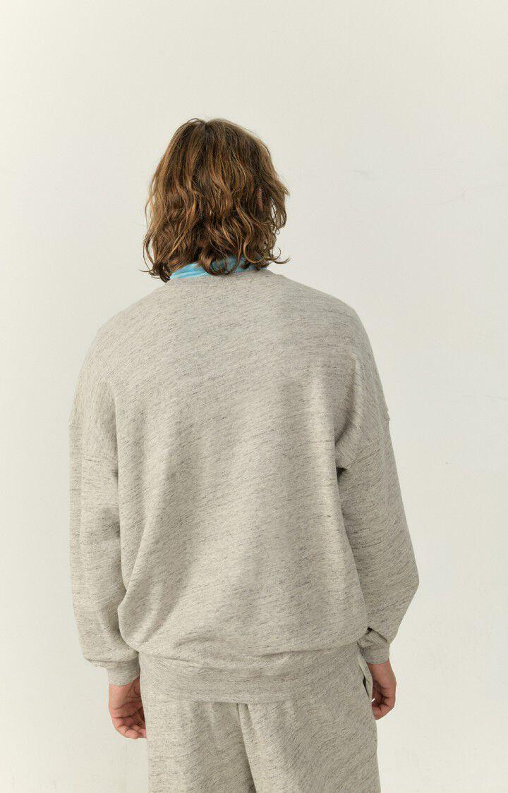 American Vintage Sweat Homme Sowabay - GRIS CHINE Manches Longues Gris - H22