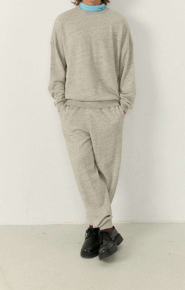 American Vintage Sweat Homme Sowabay - GRIS CHINE Manches Longues Gris - H22