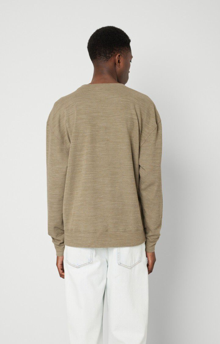 American Vintage Sweat Homme Tefoo - KAKI CHINE Manches Longues Vert - H21