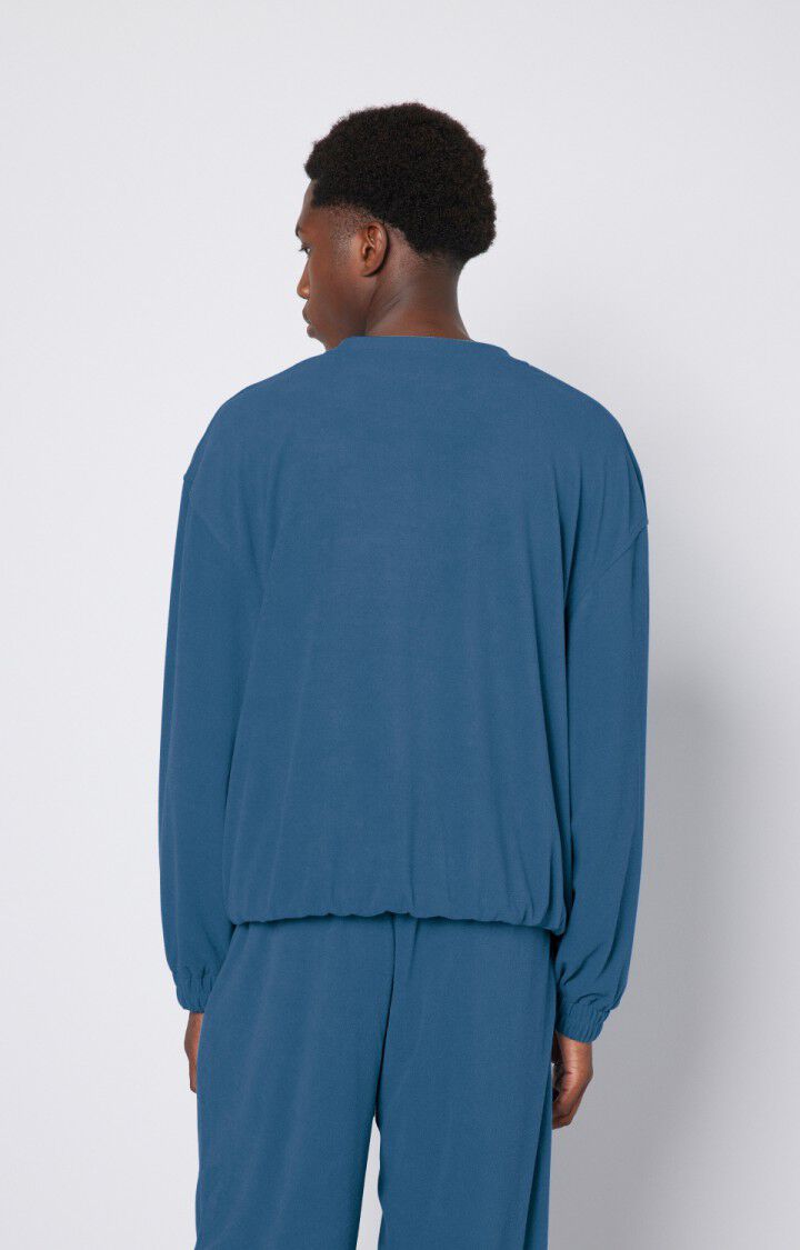American Vintage Sweat Homme Ubybay - PACIFIQUE 58 Manches Longues Bleu - E23