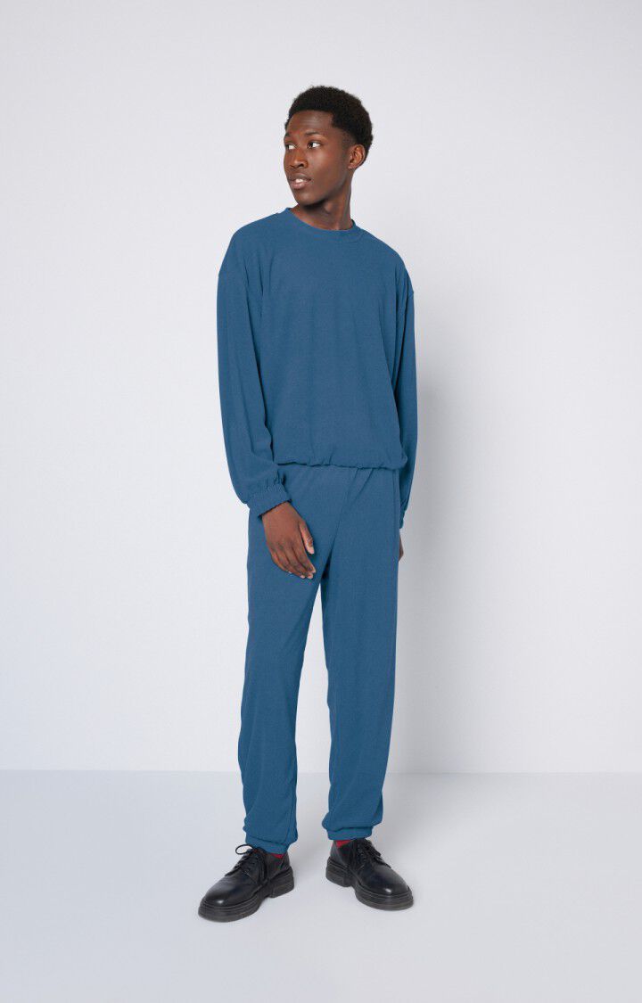 American Vintage Sweat Homme Ubybay - PACIFIQUE 58 Manches Longues Bleu - E23