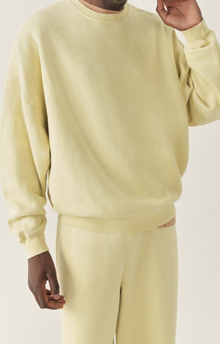 american vintage Sweat homme Uticity - CHAMPAGNE VINTAGE Jaune - H22