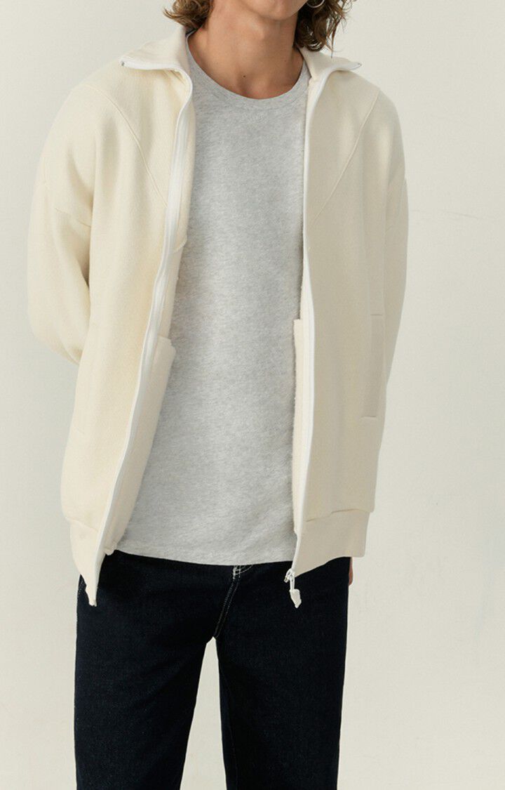 american vintage Sweat homme Vizboro - ECRU Beige - H22