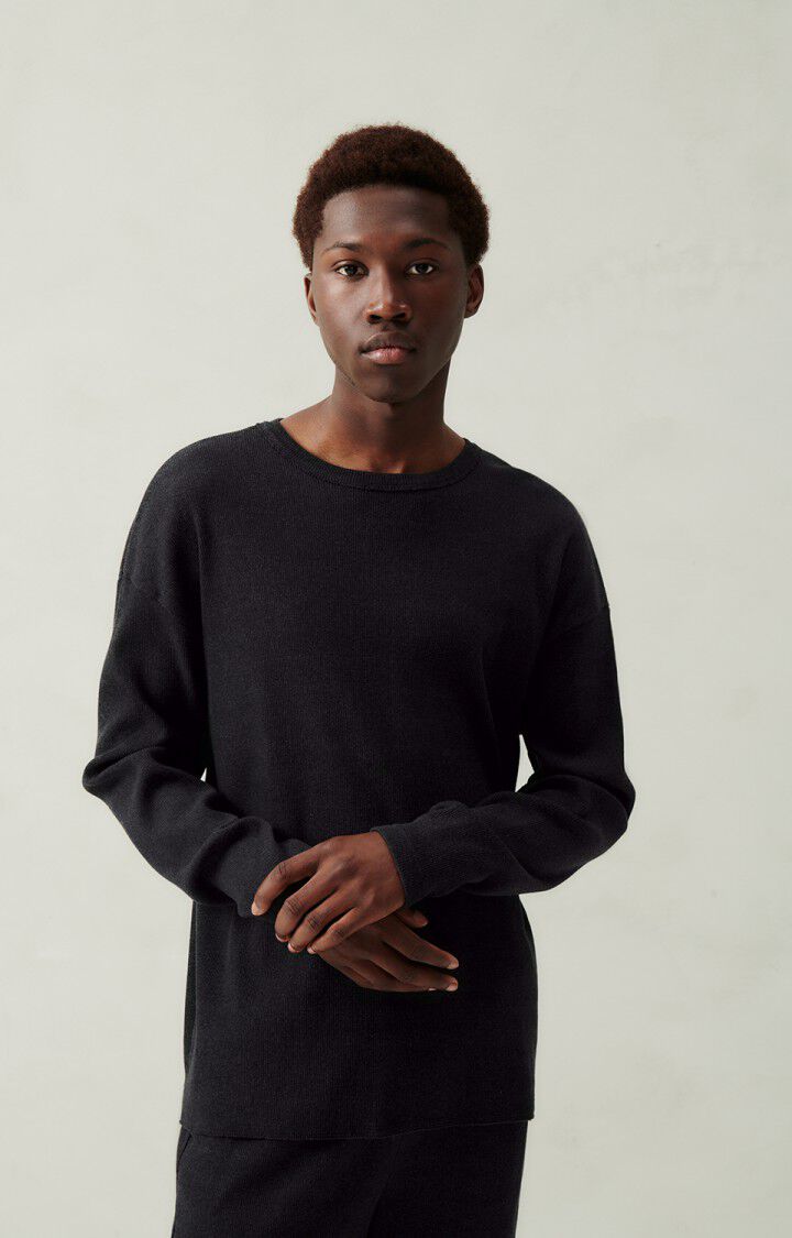 american vintage Sweat homme Wifibay - ANTHRACITE CHINE 62 Manches longues Gris - E24
