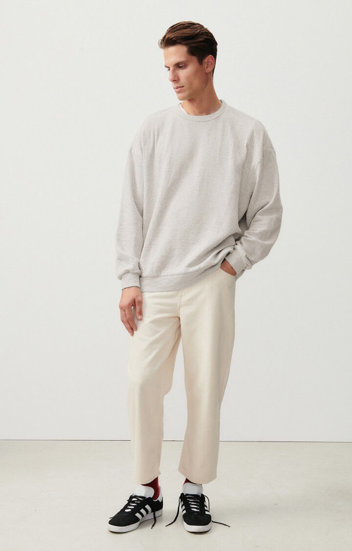 American Vintage Sweat Homme Yatcastle - GRIS CHINE 56 Manches Longues Gris - E24