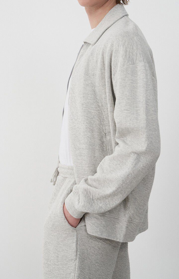 American Vintage Sweat Homme Yatcastle - GRIS CHINE Manches Longues Gris - E22